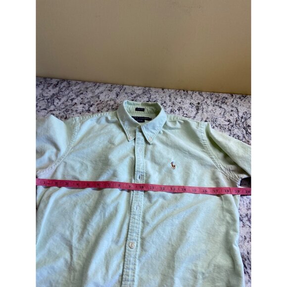 Ralph Lauren Mens Shirt Size 10 Slim Fit Mint Green Button-Up Shirt - Picture 7 of 10